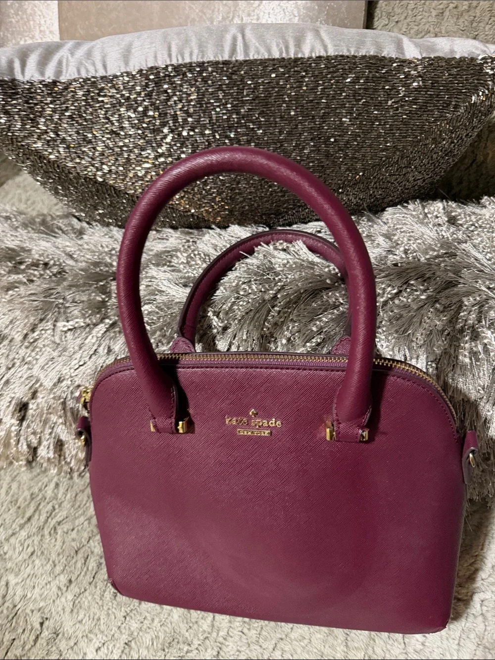 Kate Spade New York Cameron Street Lottie Satchel in a deep purple